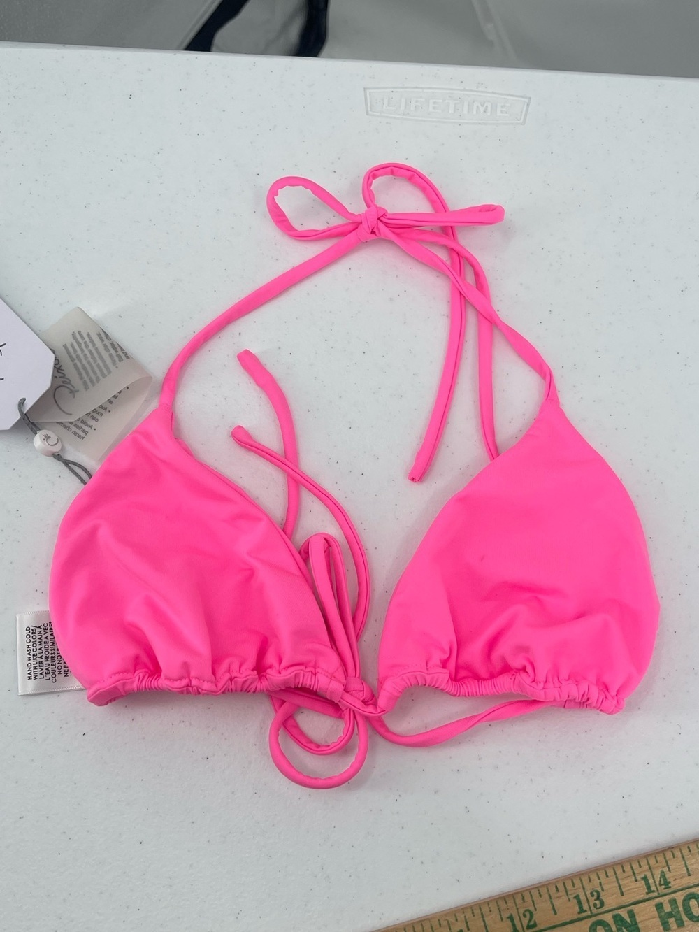 Peixoto NWT hot pink string tie bikini top